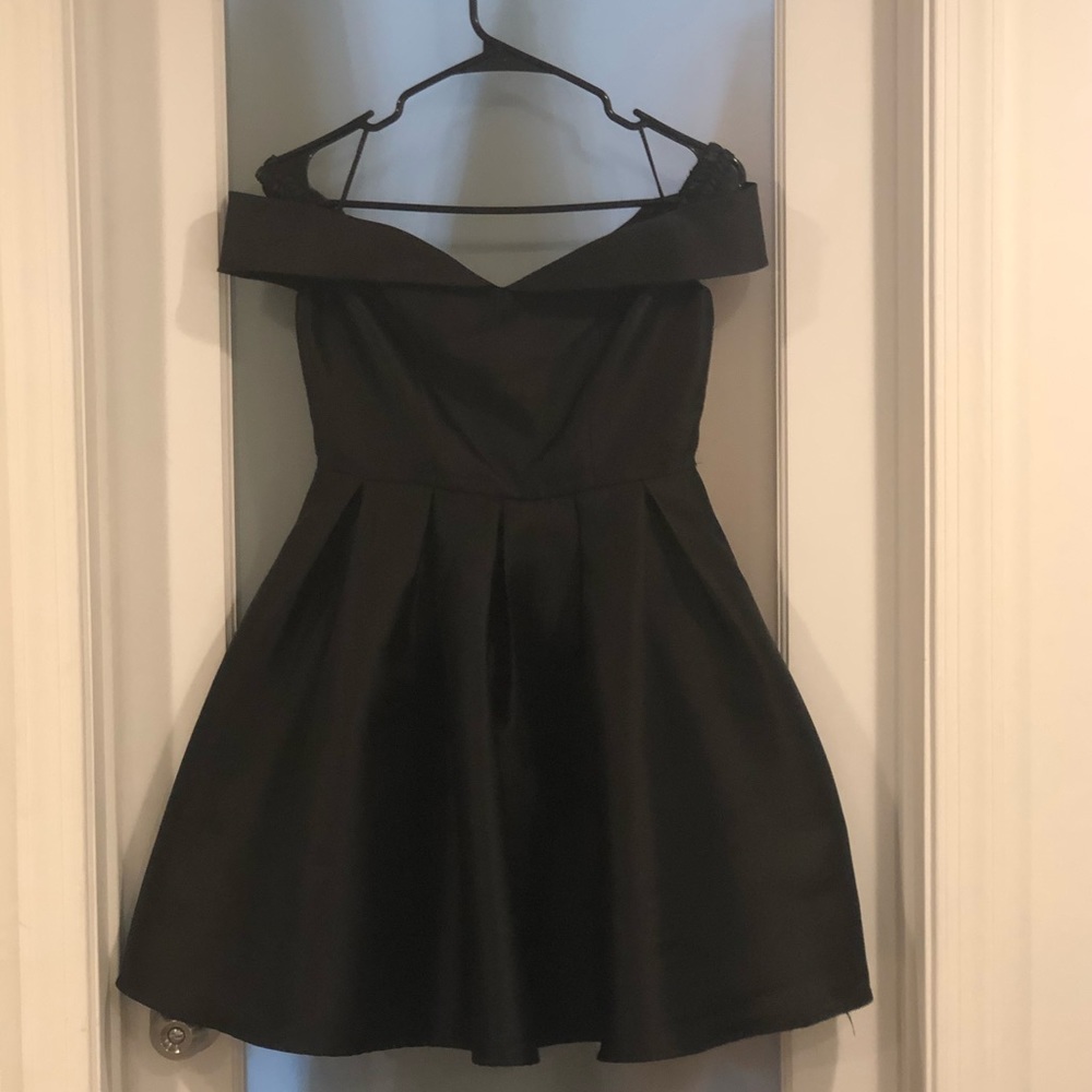 black off the shoulder dress